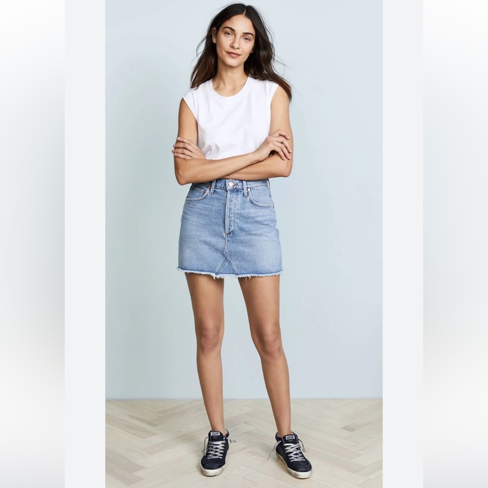 AGOLDE ‘Quinn’ High Rise Mini Skirt in Devotee